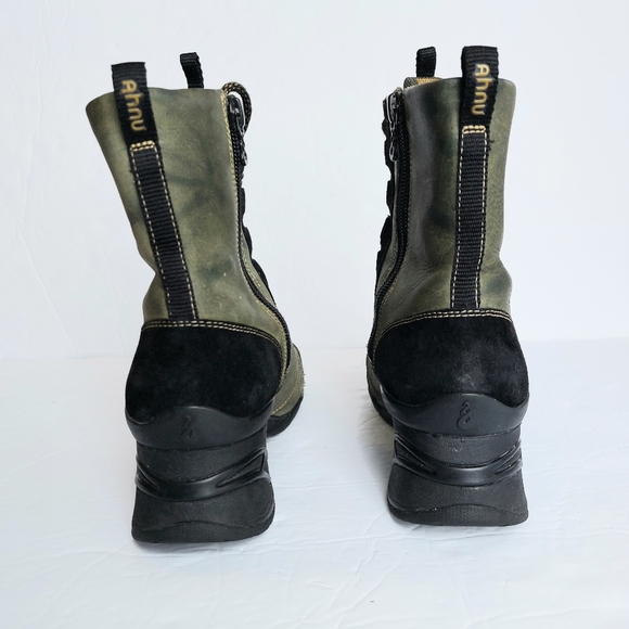 Ahnu Waterproof Zipper Lace Up Vibram Sole Boots Green Women's - Picture 7 of 16